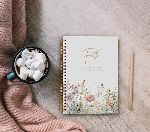 Faith Can Move Mountains Christian Notebook Journal - Inspirational Christian Gifts for Women, Bible Journal Notebooks for Note Taking, Bible Journaling Notebook, Spiral Notebook 5.5x8.3 - color: 1-Christian-notebook