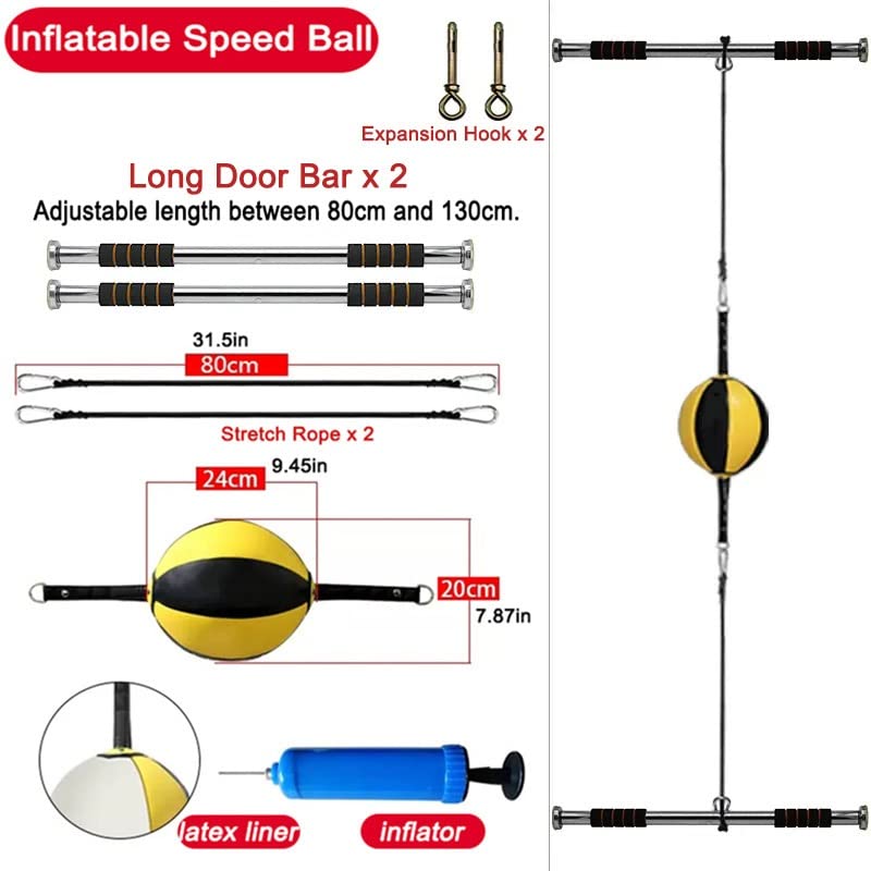 Doorway Punching Bags Wall Mount Boxing Bag Kit, Solid Reflex Bag, Speed Bag Hanging Boxing Equipment for Home Gym 32in Adjustable Cords, Stress Relief Exercise Equipment Boxing Striking