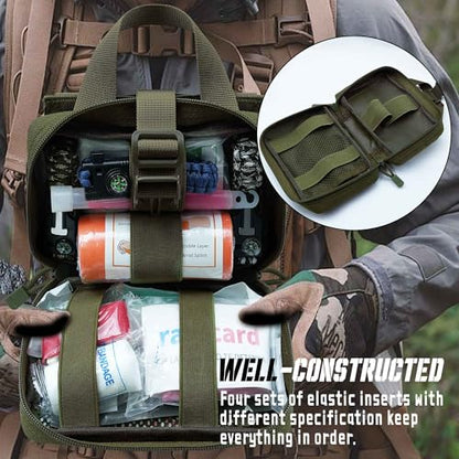 Upgrade Molle Rip Away Ifak Pouch, Tactical Small Belt First Aid Pouch Medical Utility EMT Pouch Only - color: Upgrade - Green