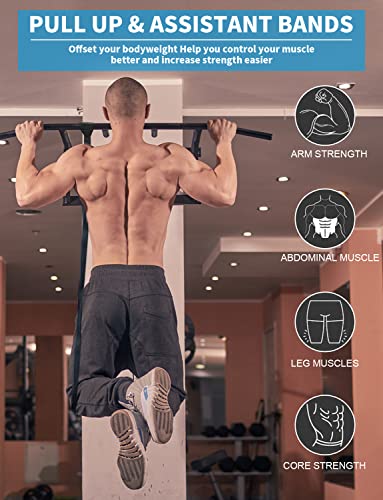 Pull Up Bands, Resistance Bands Set, Exercise Workout Bands for Men & Women, Ideal for Body Stretching, Physical Therapy and Muscle Training - color: Blue