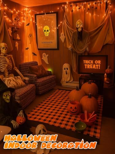 2 Pack 200 LED Battery Operated Halloween Lights, String Lights 8 Modes - color: Orange, size: 2PK(100LED)