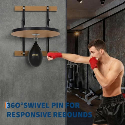 Garvee Speed Bag Platform for Boxing Punching Practice with 24 Inch Board Height Adjustable Mount 360 Degree Swivel and Includes Speed Bag Air Pump