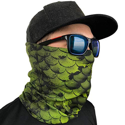 Fishing Face Mask Neck Gaiter - UV Sun Protection Cover for Men Women | Moisture-Wicking, Quick-Drying, Lightweight, Camo Design, Multi-Style Headwear, SPF Sun Shield - color: Largemouth Bass
