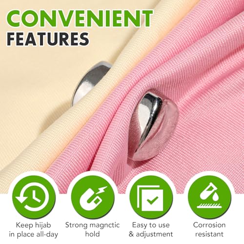 10 Pairs Hijab Magnetic Pins, Strong Multi-Use Pinless Strong Magnets - color: Fashionable Style, size: 10pcs