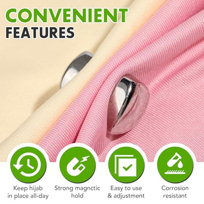10 Pairs Hijab Magnetic Pins, Strong Multi-Use Pinless Strong Magnets - color: Fashionable Style, size: 10pcs
