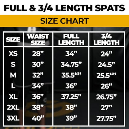 Gold BJJ Jiu Jitsu Spats - Base Layer for Gi and No-Gi Grappling - Martial Arts Pants - color: Black (Full Length), size: X-Small