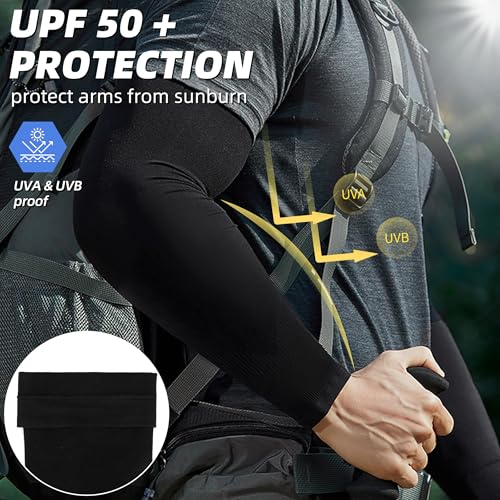 BHYTAKI UV Sun Protection Arm Sleeves, UPF 50 Sports Cooling Arm Compression Sleeves for Men Women Teenager - color: 1 Black+1 Dark Gray+1 Light Gray+1 Red