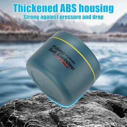THKFISH Fishing Bait Container, Stainless Steel Insulated Live Bait Storage, Worm Bait Holder, Bait Storage Box, Nightcrawler Box, Bait Bucket to Keeps Bait Fresh and Alive - color: 1PCS-0.6L-Blue