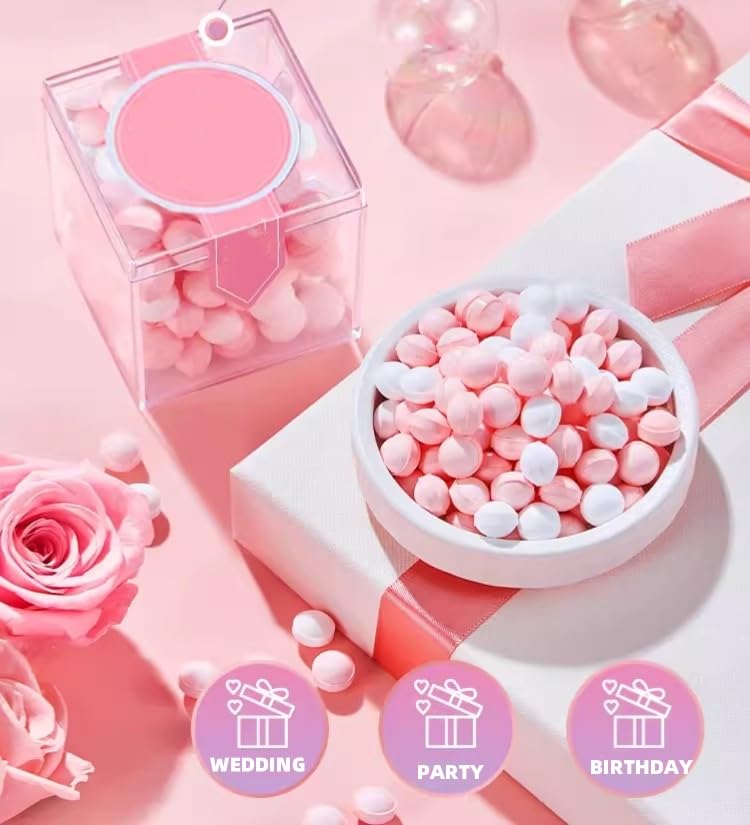 Acrylic Candy Box with Lid Clear Square Cube Plastic Square Cube Storage Container for Birthday Wedding Party Decoration - size: 2.6 x 2.6 x 2.6 Inch