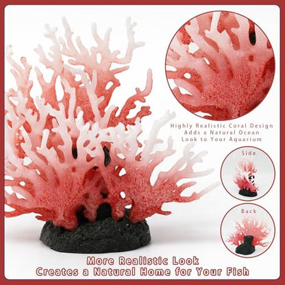 35PCS Coral Reef Aquarium Decorations Set, Ocean Style Aquarium Decor with Artificial Coral, Plants, Seashells, Anemones and Starfish for Freshwater, Saltwater and Tropical Fish Tanks