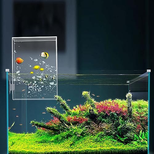 Negative Pressure Fish Tank, Clear Fish Elevator Inverted Aquarium Above Water Fish Tank Water Auto-Refill Transparent Vacuum Suspended Fish Tank Water Level Maintenance Aquarium Decoration