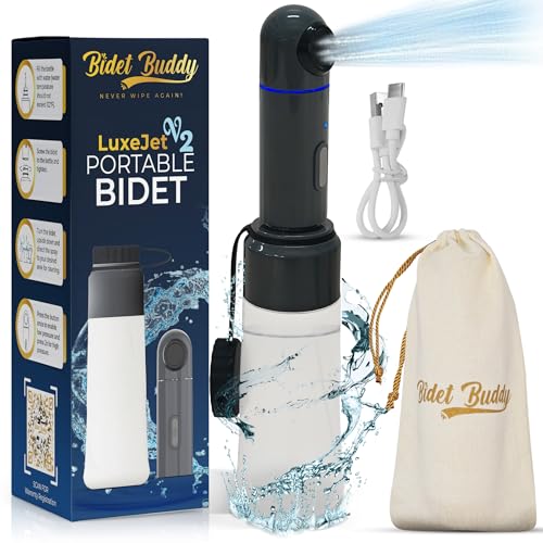 BIDET BUDDY LuxeJet V2 Portable Bidet for Travel with 350mL Built-in Bottle