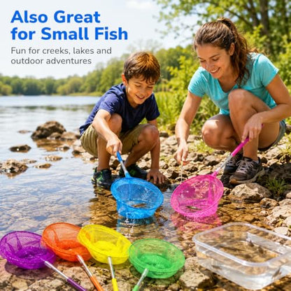 RAINFLOW Telescopic Butterfly Nets - Fishing Net with Anti Slip Grip | Outdoor Catcher Net for Catching Butterfly, Bugs, Insect, Fish, Ladybird, Extendable 6.7 in to 34 in - size: 5 Pack