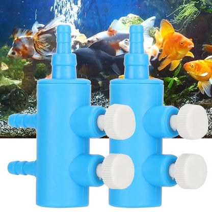 2Pcs 4mm Adapter Connector Plastic Distributor Aquarium Air Pump Splitter for Fish Tank Oxygen Tubing(2 Way) - style: 2 Way