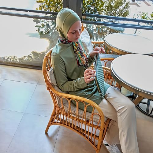 Hijab for Hair Buns - Ready-to-Wear Breathable Headscarf for Running, Fitness - Headscarf for Active Muslim Women - color: Pastel Green