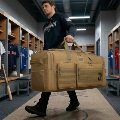 135L Large Duffle Bag, Heavy Duty Duffle Bag for Travel, Extra Large Sports Gym Equipment Bag for Soccer Baseball Basketball Hockey Football, Brown - color: Brown
