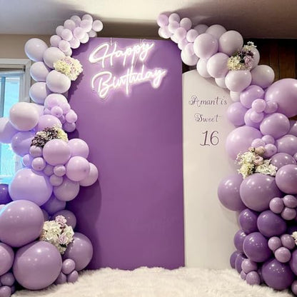 Purple Balloons, 60Pcs Purple and Gold Balloon for Birthday Wedding Supply - color: Purple Gold