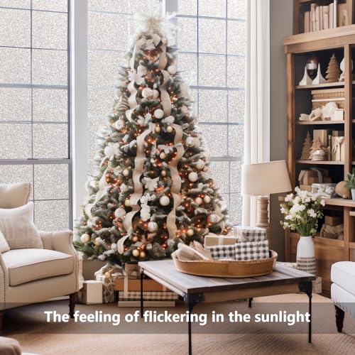 NINETREX Window Privacy Film,Frosted Glass Window Stickers,No Glue Vinyl Static Cling Anti-UV Removable for Home Living Room Bedroom,Crystal 17.5 x 78.7 inches - color: ['Crystal'], size: 17.5" x 78.7" (44.5 x 200 cm)