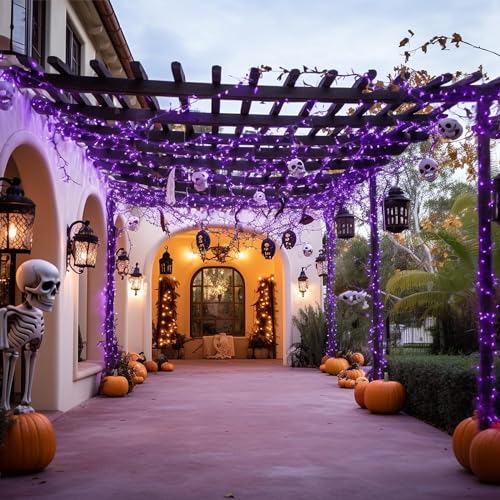 33ft Black Wire 100 LED Purple Fairy String Lights for Glow Halloween Party - color: Purple, size: 1 Pack(33 Ft Black Wire)