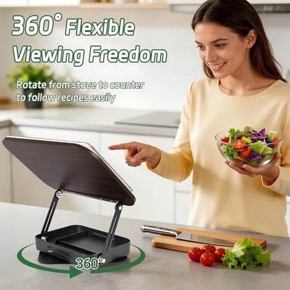 Rotating Book Stand with Storage, 360 Swivel Book Holder for Desk, Heavy Bible Stand Black - style: Book Stand(Storage)