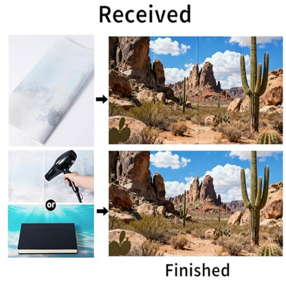 48"x24" 3PCS Bearded Dragon Tank Background – Polyester Fabric Reptile Terrarium Background for Aquarium, Fish Tank & Vivarium, Bubble-Free & Non-Reflective 889