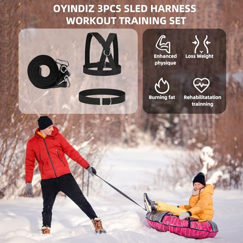 Sled Workout Equipment, Tire Pulling Harness Workout Training | Adjustable Sled Pulling Belt for Full Body Physical Exercise Multidirectional Improve Strength and Agility Indoor and Outdoor