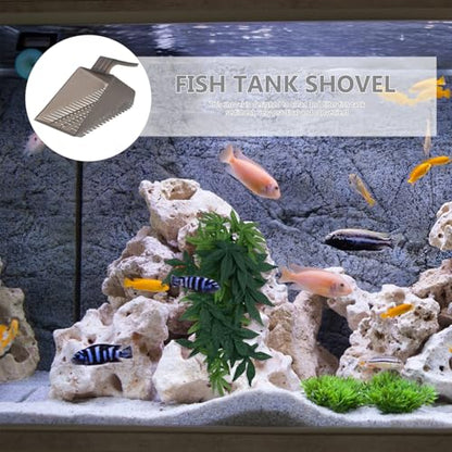 COHEALI Aquarium Sand Shovel Fish Tank Gravel Cleaning Tool Plastic Substrate Scoop for Aquarium Maintenance and Gravel Vacuum Pet Tank Cleaner Accessories