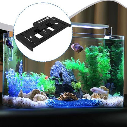 Qianly Fish Tank Storage Rack Tool Storage Holder Organizer with Retractable Accessories PP Construction Easy Installation Suitable for Aquarium, Black