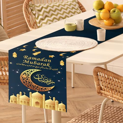 Table Runner (Blue and Gold) - color: Blue and Gold