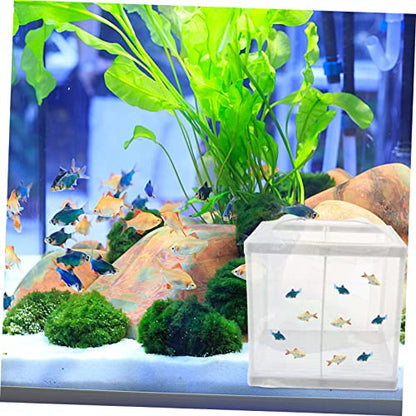 balacoo 2pcs Aquarium Fish Breeder Net Separation Hatchery Design Divider for Guppy Fry Incubation Easy to Install Box for Tanks