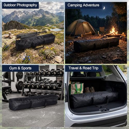 3 Pcs Tripod Carrying Case Bag Water Resistant Durable Lightweight Multifunctional Tripod Carrying Case with Heavy Duty Suit for Tent, Fishing Pole, Lights, Cameras(Black,39 x 8 x 8 in) - size: 39 x 8 x 8 in