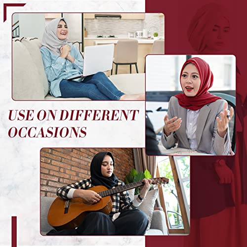 4 Pcs Women Chiffon Scarves 4 Pcs Hijab Caps Long Shawl Soft Wrap Scarves Islamic Muslim Underscarf Turban Caps Sleep Hats - color: Cool Colors