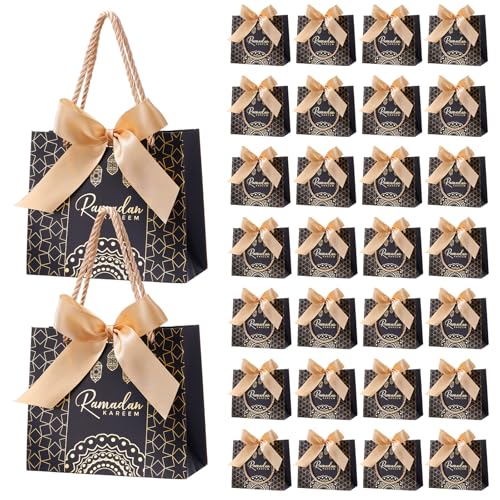 Marspark 30 Pcs Eid Mubarak Decorations for Eid al-Adha, Islamic Party Supplies Set, Muslim Festival Home Decor, Reusable Gift Bags for Family, Table & Indoor Celebration Decoration Kit - style: Eid Mubarak