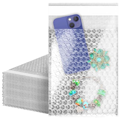 Shipping Bubble Bag, 4 x 7.5 Inches. 25 Pack Clear Bags for Packaging. Self Seal Bubble Pouches for Packing. Waterproof Polyethylene Storage Moving Bags. Packing Materials for Fragile Items - size: 4" x 7.5" / 25 Pack