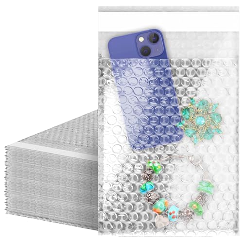 Shipping Bubble Bag, 4 x 7.5 Inches. 25 Pack Clear Bags for Packaging. Self Seal Bubble Pouches for Packing. Waterproof Polyethylene Storage Moving Bags. Packing Materials for Fragile Items - size: 4" x 7.5" / 25 Pack