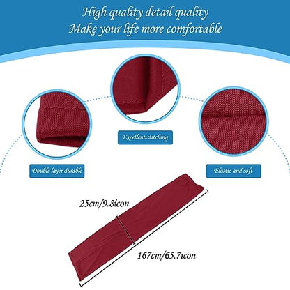 Turban Head Wrap Scarf,African Women' Soft Long Scarf Shawl Hair Bohemian Headwrap Stretch Headband Tie - color: Wine Red