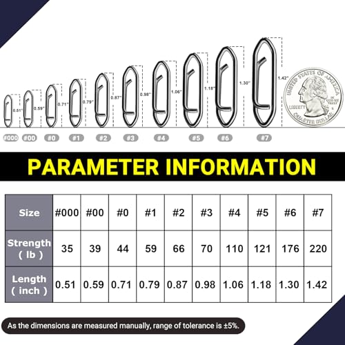 High Strength Fishing Snap Saltwater Stainless Connector Snaps Swivels Tackle Steel Power Fishing Clip Lure Quick Change Black Nickel - size: Size000 (35lb) 50 pcs