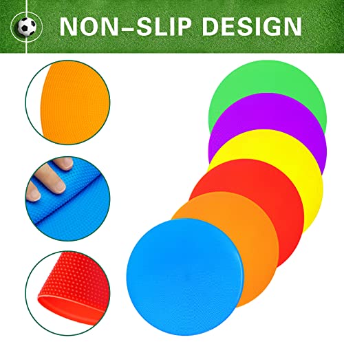 Poly Spot Markers 4 inch/9 inch Non-Slip Rubber Agility Training Markers Floor Dots Flat Field Cones for Football, Soccer, Basketball, School Exercise Drills, Dance Practice - style: 9 inch 18 Pcs (TPE)
