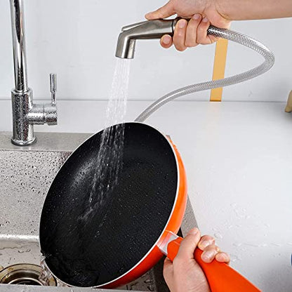 Universal Kitchen Sink Side Sprayer with Quick Side Connector Compatible with Moen Faucet Sprayer Replacement, Kitchen Sink Faucet Sprayer Attachment with Water Hose/Holder, Brushed Nickel Finish - color: Brushed Nickel