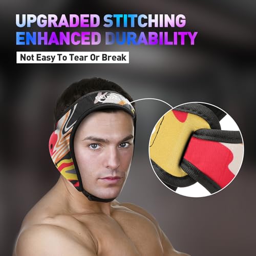 Gelozid Adjustable Wrestling Headgear for BJJ, MMA Grappling and Training, Ear Guard and Cauliflower Protection Helmet - color: Rde nad Black