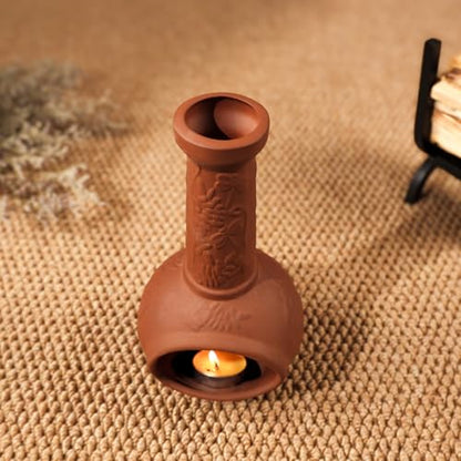 MOUGIGI Handmade Terracotta Palo Santo Holder, Mini Chiminea Incense Dish - color: Terracotta -Dragonfly Palo Santo Holder