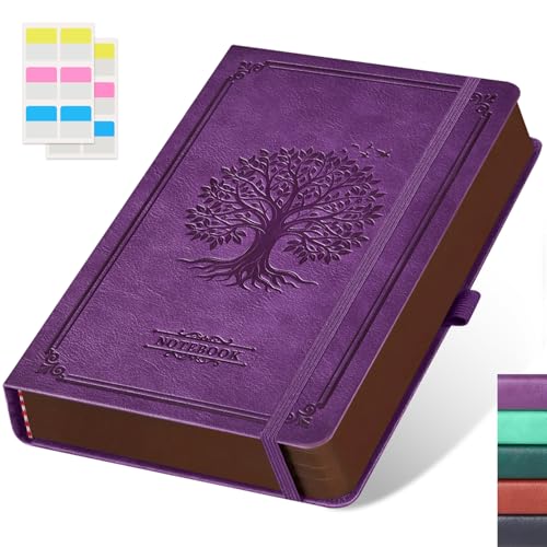 A5 Journaling Notebook, Hardcover Lined journal for Women Men writing, Note Taking, Personal Diary, 320 Pages 100GSM Thick Paper, Leather Cover Note book for School Office Supplies, 5.7'' X 8.4'' - color: 11.Purple, size: A5