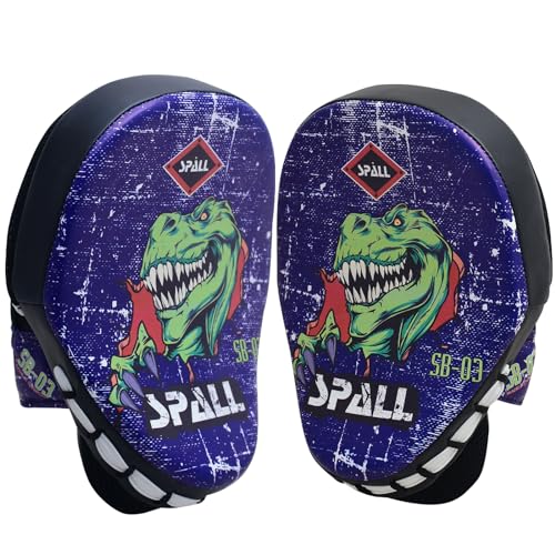 Curved Boxing Pads - Boxing Mitts and Punch Pads, Muay Thai MMA Focus Boxing Mitts Suitable for Boxing, Kickboxing, Karate, and Martial Arts - color: Dino-Blue
