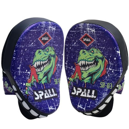 Curved Boxing Pads - Boxing Mitts and Punch Pads, Muay Thai MMA Focus Boxing Mitts Suitable for Boxing, Kickboxing, Karate, and Martial Arts - color: Dino-Blue