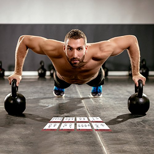 NewMe Fitness Kettlebell Workout Cards, Instructional Fitness Deck for Women & Men, Beginner Fitness Guide to Training Exercises at Home or Gym - style: Kettlebell