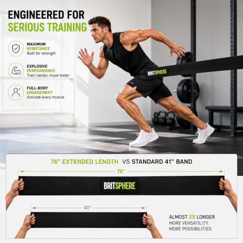 76-Inch Long Fabric Resistance Bands for Women & Men | Heavy Duty, Pull Up Assistance, Non-Slip Elastic, Home Gym Equipment, Strength Training, Pilates & Calisthenics - color: Black
