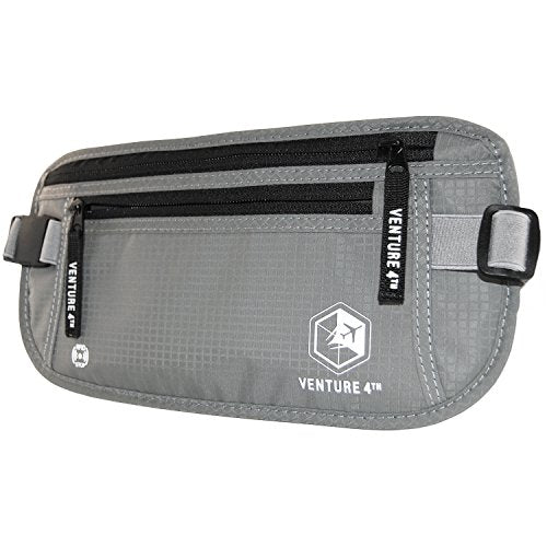 VENTURE 4TH Travel Money Belt with 7 RFID Sleeves - Silver - color: Silver