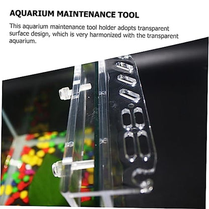 LIOOBO Aquarium Cleaning Supplies Tool Holder Rack Water Grass Tool Organizer Easy Install for Fish Tanks