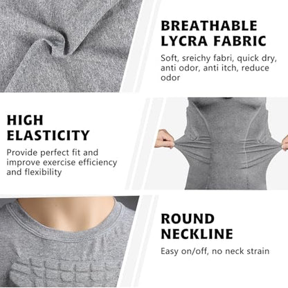 Youth Padded Compression Shirt Vest Rib Chest Protector Football Baseball - color: Padded Vest Gray, size: Small