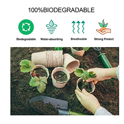 50-Pack 3.15 Inch Peat Pots for Seedling with 50 Pcs Plant Labels,Outdoor Garden Germination Nursery Pots,Biodegradable Seed Starter Pots Kits - style: 50P